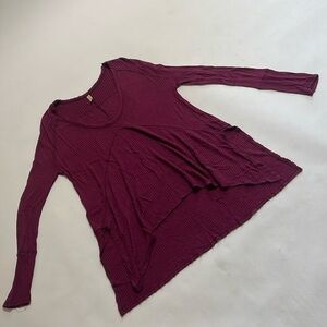 FREE PEOPLE flowy waffle knit long sleeve top